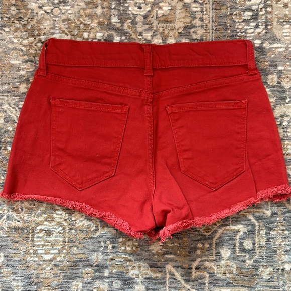 Old Navy red “boyfriend” style jean shorts. Size 2 - Picture 2 of 6
